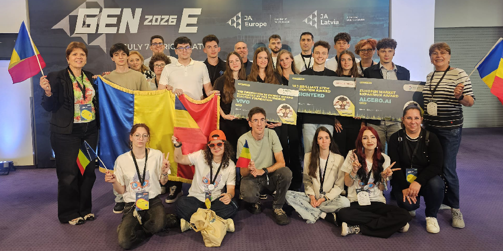 Tinerii români obțin două noi succese la finala europeană a competiției de antreprenoriat Gen-E, câștigând premiul de excelență în AI și premiul publicului