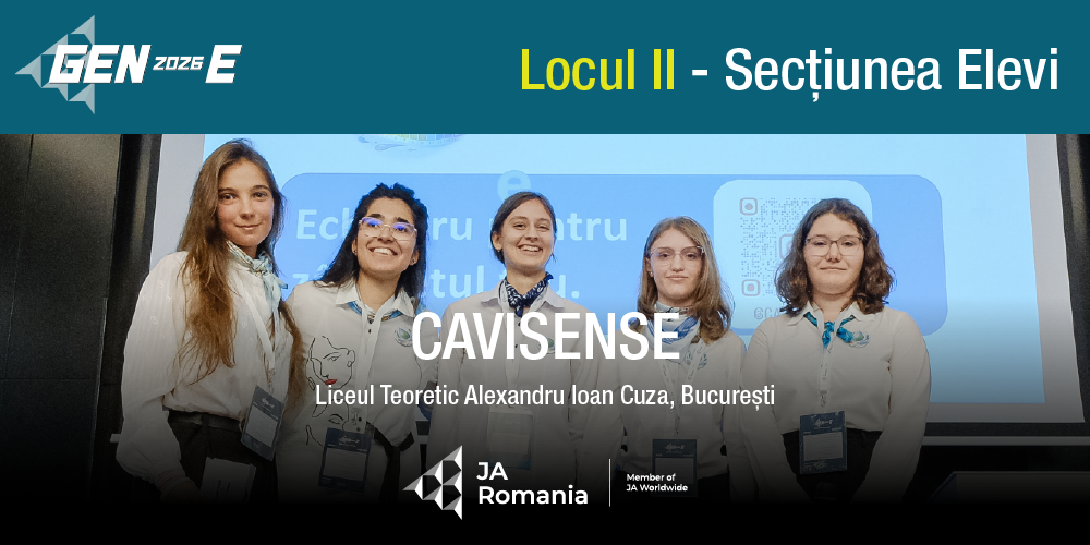 Echipa CAVISENSE – Liceul Teoretic „Alexandru Ioan Cuza”, București, a obținut Locul II la secțiunea „Elevi” a competiției naționale Gen-E