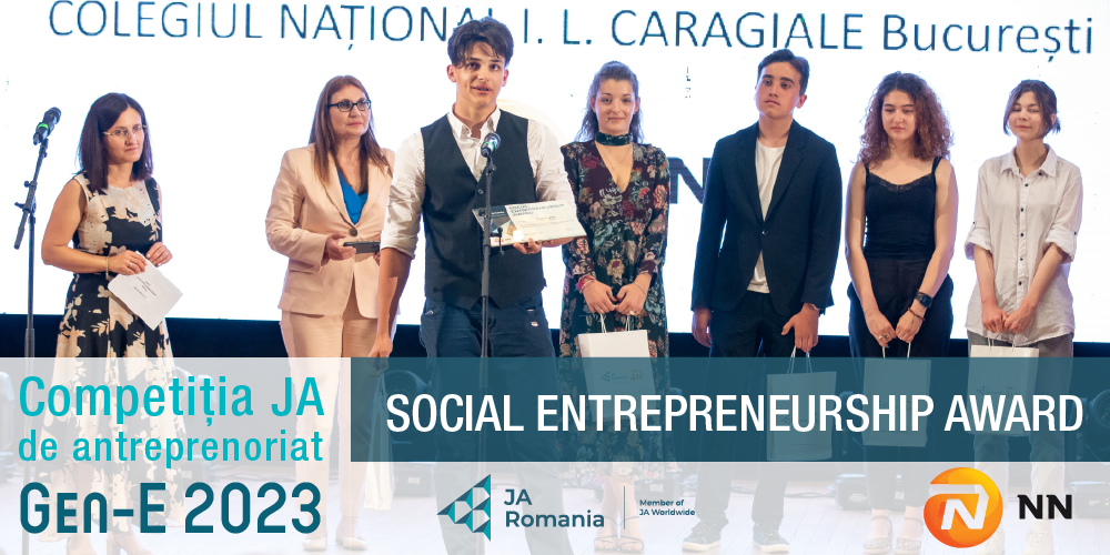 PROIECTUL ANTREPRENORIAL FUTURE YOU CREAT DE 5 ELEVI DE LICEU DIN BUCUREȘTI ÎN COMPETIȚIA GEN-E 2023, PREMIAT DE NN ROMÂNIA CU SOCIAL ENTREPRENEURSHIP AWARD